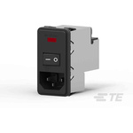 TE Connectivity 10A, 115 V ac, 230 V ac Snap-In IEC Inlet Filter PS0SXSSXB, Faston