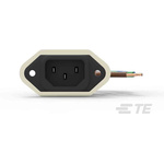 TE Connectivity 3A, 250 V ac Flange Mount IEC Inlet Filter 3EJT8F, Wire Lead