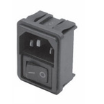 TE Connectivity 15A, 250 V ac Male Flange Mount IEC Inlet Filter 2 Pole 15CE1