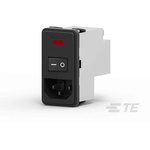 TE Connectivity 10A, 115 V ac, 230 V ac Snap-In IEC Inlet Filter PS0SXDSX0, Faston