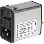 Schurter 10A, 250 V ac Snap-In Filtered IEC Connector 3-103-789