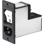 Schurter 15A, 250 V ac Screw Mount Filtered IEC Connector 3-109-573