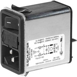 Schurter 10A, 250 V ac Snap-In Filtered IEC Connector 3-107-469