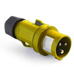 RS PRO IP54 Yellow Cable Mount 3P Industrial Power Plug, Rated At 16A, 100 → 130 V