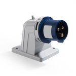 RS PRO IP44 Blue Panel Mount 2P + E Industrial Power Plug, Rated At 16A, 200 → 250 V