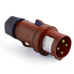 RS PRO IP54 Red Cable Mount 4P Industrial Power Plug, Rated At 32A, 380 → 415 V