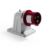 RS PRO IP44 Red Panel Mount 3P + N + E Industrial Power Plug, Rated At 32A, 380 → 415 V