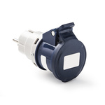 RS PRO IP20 Blue 2P + E Industrial Power Connector Adapter Plug, Rated At 16A, 230 V