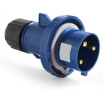 RS PRO IP67 Blue Cable Mount 2P + E Industrial Power Plug, Rated At 32A, 200 → 250 V