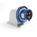 RS PRO IP67 Blue Wall Mount 2P + E Industrial Power Plug, Rated At 32A, 200 → 250 V