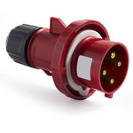 RS PRO IP54 Red Cable Mount 4P Industrial Power Plug, Rated At 16A, 380 → 415 V