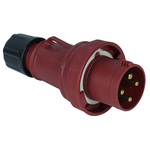 RS PRO IP67 Red Cable Mount 3P + E Industrial Power Plug, Rated At 63A, 380 → 415 V