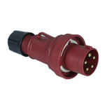 RS PRO IP67 Red Cable Mount 3P + N + E Industrial Power Plug, Rated At 63A, 380 → 415 V