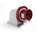 RS PRO IP67 Red Wall Mount 3P + N + E Industrial Power Plug, Rated At 32A, 380 → 415 V