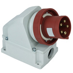 RS PRO IP67 Red Wall Mount 3P + N + E Industrial Power Plug, Rated At 63A, 380 → 415 V