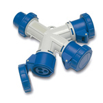 RS PRO IP67 Blue 2P + E Industrial Power Connector Adapter Plug, Socket, Rated At 16A, 230 V
