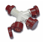 RS PRO IP67 Red 3P + E Industrial Power Connector Adapter Plug, Socket, Rated At 32A, 400 V