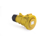 RS PRO IP66, IP67 Yellow Cable Mount 3P Industrial Power Socket, Rated At 16A, 100 → 130 V