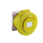 RS PRO IP67 Yellow Panel Mount 2P + E Industrial Power Socket, Rated At 16A, 100 → 130 V