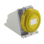 RS PRO IP67 Yellow Wall Mount 2P + E Industrial Power Socket, Rated At 32A, 100 → 130 V