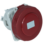 RS PRO IP67 Red Panel Mount 3P + N + E Angled Industrial Power Socket, Rated At 63A, 380 → 415 V