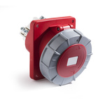 RS PRO IP67 Red Panel Mount 3P + N + E Angled Industrial Power Socket, Rated At 125A, 380 → 415 V