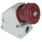 RS PRO IP67 Red Wall Mount 3P + E Industrial Power Socket, Rated At 63A, 380 → 415 V