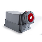 RS PRO IP67 Red Wall Mount 3P + E Industrial Power Socket, Rated At 125A, 380 → 415 V
