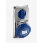 RS PRO IP67 Blue Panel Mount 2P + E Vertical Industrial Power Socket, Rated At 16A, 230 V