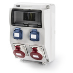 RS PRO IP44 Grey 2P + E, 3P + E Industrial Power Socket, Rated At 16A, 400 V