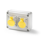 RS PRO IP44 Grey 3P Industrial Power Plug, Rated At 16A, 230 V