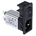 Bulgin 10A, 250 V ac Male Snap-In IEC Filter 2 Pole BZM27/A0620/57B 2 Fuse