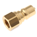Parker Brass Female Hydraulic Quick Connect Coupling, G 1/4 Male