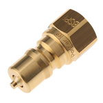 Parker Brass Female Hydraulic Quick Connect Coupling, G 3/8 Male