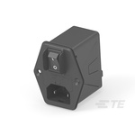 TE Connectivity 12A, 120 → 250 V ac Male Vertical Mount IEC Inlet Filter 2 Pole 12HPEGS1-NG, Faston 1 Fuse