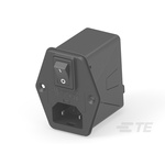 TE Connectivity 12A, 120 → 250 V ac Male Vertical Mount IEC Inlet Filter 2 Pole 12HPENS1-NG, Faston 1 Fuse