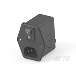 TE Connectivity 3A, 120 → 250 V ac Male Vertical Mount IEC Inlet Filter 2 Pole 3HPENS1-HG, Faston 1 Fuse