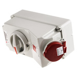 MENNEKES Switchable IP44 Industrial Interlock Socket 3P+E, Earthing Position 6h, 16A, 400 V