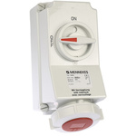 MENNEKES Switchable IP67 Industrial Interlock Socket 3PN+E, Earthing Position 6h, 32A, 400 V