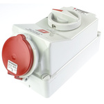 MENNEKES Switchable IP44 Industrial Interlock Socket 3PN+E, Earthing Position 6h, 32A, 400 V