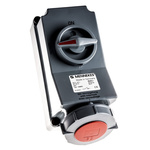MENNEKES Right Angle Switchable IP67 Industrial Interlock Socket 3PN+E, Earthing Position 6h, 32A, 400 V