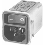 Schurter 6A, 250 V ac Male Snap-In Filtered IEC Connector DC12.4102.101