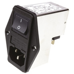 Schurter 4A, 250 V ac Male Panel Mount Filtered IEC Connector 4304.4023, Solder