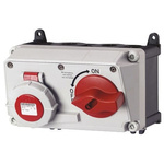 MENNEKES Right Angle Switchable IP67 Industrial Interlock Socket 3PN+E, Earthing Position 6h, 16A, 400 V