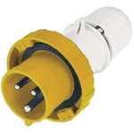 Scame IP66, IP67 Yellow Cable Mount 2P + E Industrial Power Plug, Rated At 16A, 110 V