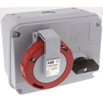 ABB Right Angle Switchable IP67 Industrial Interlock Socket 3PN+E, Earthing Position 6h, 16A, 415 V