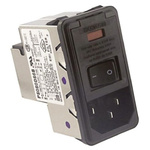TE Connectivity 6A, 250 V ac Male Snap-In IEC Filter 2 Pole PS0S0DS6B, Spade 2 Fuse