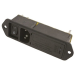 TE Connectivity 6A, 250 V ac Male Flange Mount IEC Plug 2 Pole 6VM4S, Faston