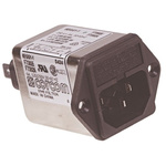 TE Connectivity 1A, 250 V ac Male Flange Mount IEC Filter 1EGG1-2, Spade 2 Fuse
