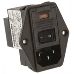 TE Connectivity 10A, 250 V ac Male Flange Mount IEC Filter 2 Pole PE0SXDHX0, Spade 2 Fuse